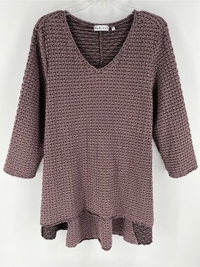Habitat Textured Smocked Tunic Top Dusty Rose Pink Size L Art To Wear